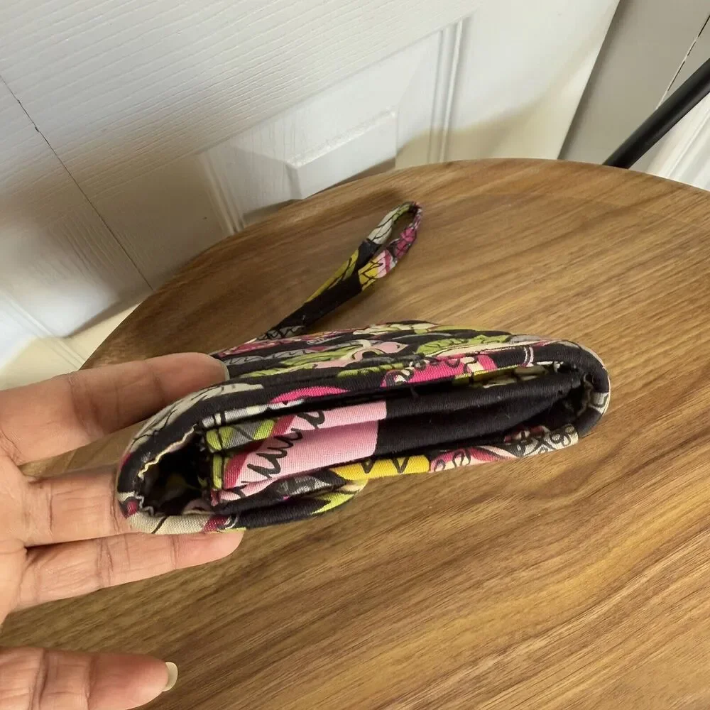 Vera Bradley Twist locks Wristlet Wallet Black Multicolor